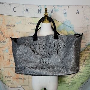 Victoria's Secret Glittering Silver Travel Bag